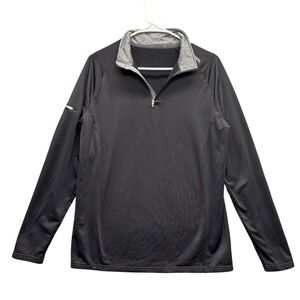 UNRL Elite Mens Quarter Zip Pullover Black Performance Activewear Size M